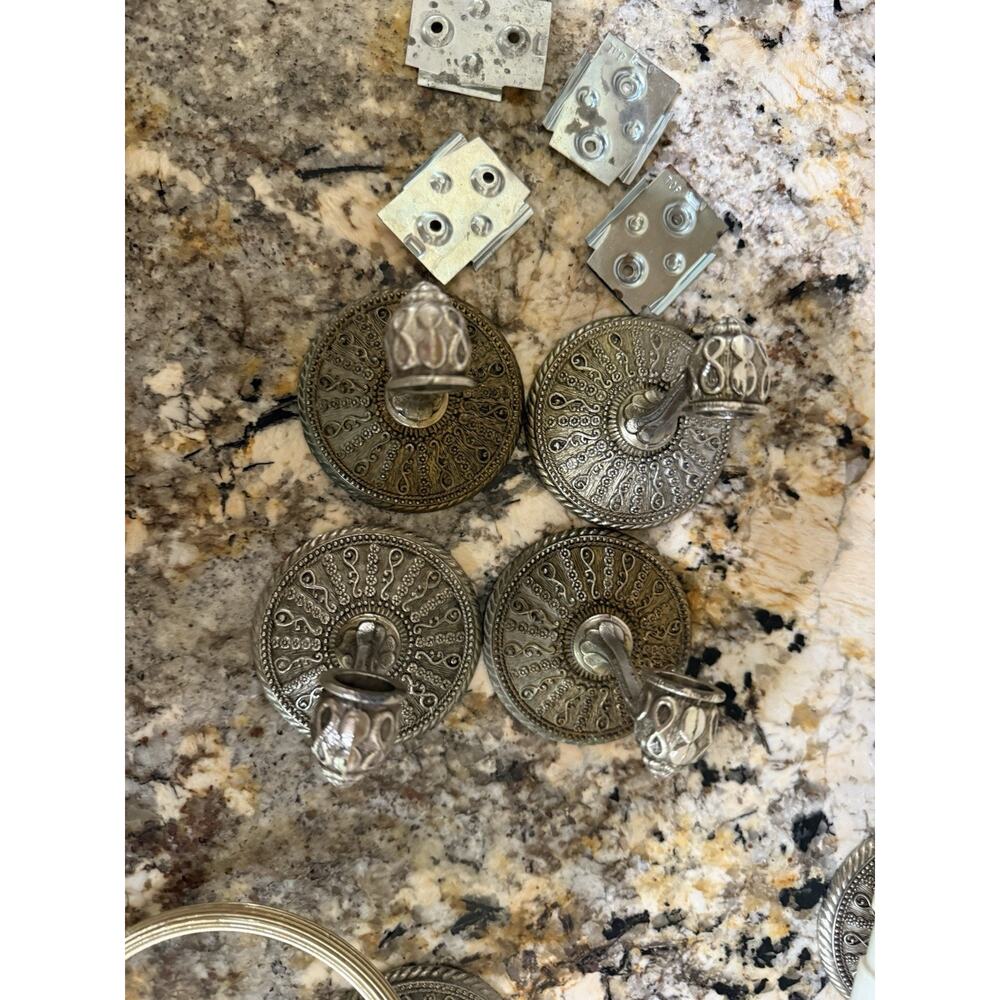 Vtg 1968 Amerock Carriage House Bathroom Set Antique Brass Towel Ring Robe Hooks - Picture 8 of 16